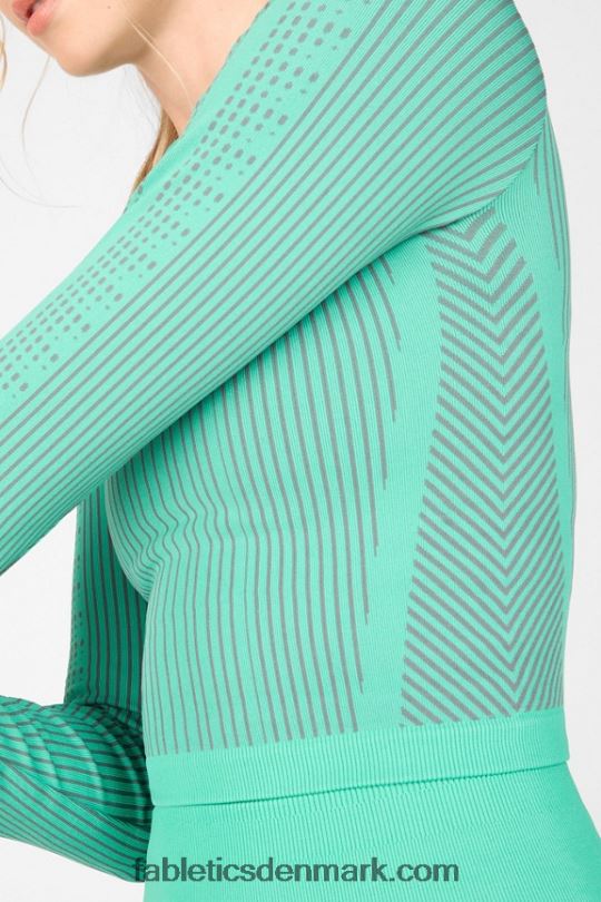 Fabletics Kvinder whitney sømløs cropped langærmet top PNX2T2705 bermuda hav/regnsky