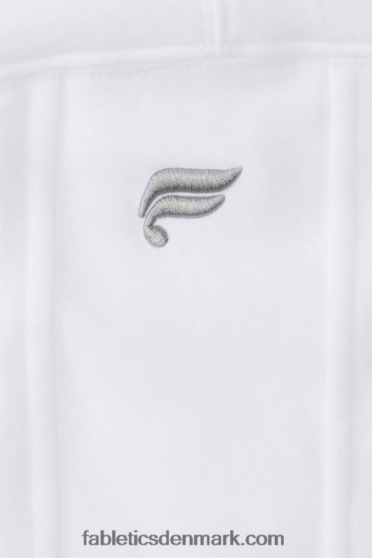 Fabletics Kvinder asymmetrisk sweatshirt i forever fleece PNX2T2461 klassisk hvid/mineralgrå
