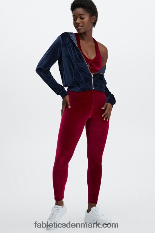 Fabletics Kvinder donna velour hættetrøje PNX2T2504 dyb flåde