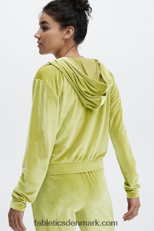 Fabletics Kvinder donna velour hættetrøje PNX2T2506 gyldne blade