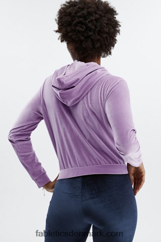 Fabletics Kvinder donna velour hættetrøje PNX2T2507 lys lilla