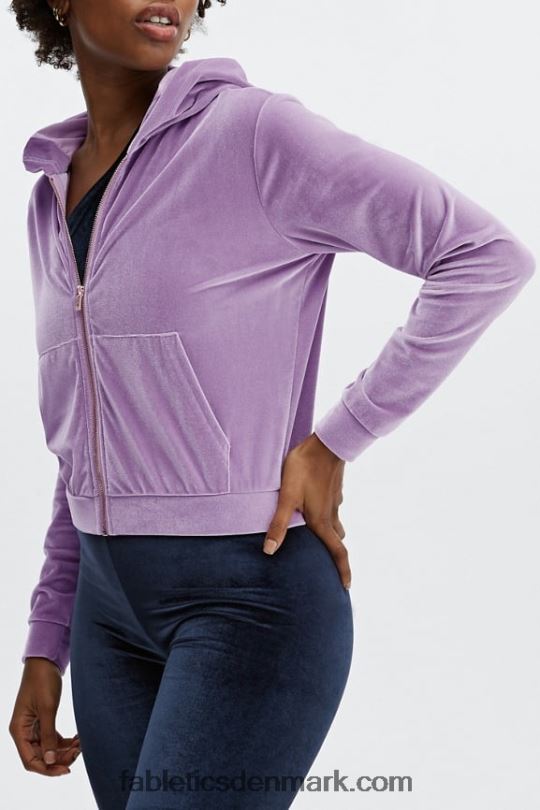 Fabletics Kvinder donna velour hættetrøje PNX2T2507 lys lilla