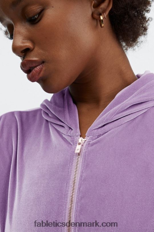 Fabletics Kvinder donna velour hættetrøje PNX2T2507 lys lilla