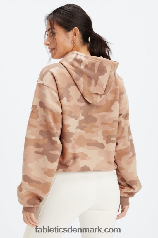 Fabletics Kvinder forever fleece hættetrøje PNX2T2490 bamse stor camo/latte