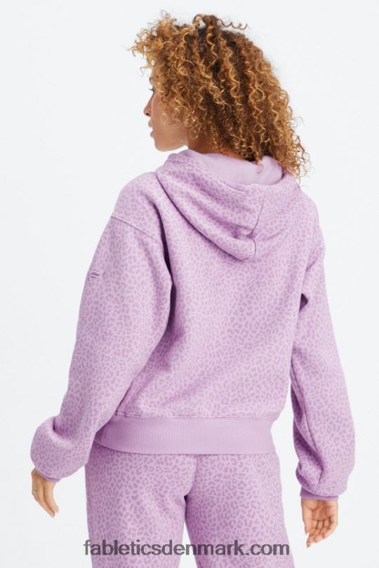 Fabletics Kvinder forever fleece hættetrøje PNX2T2491 orkidé tofarvet leopard/varm lavendel