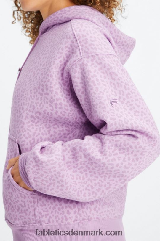 Fabletics Kvinder forever fleece hættetrøje PNX2T2491 orkidé tofarvet leopard/varm lavendel