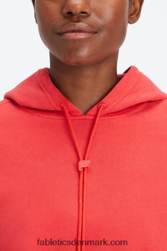 Fabletics Kvinder forever fleece hættetrøje PNX2T2492 vasket elektrisk kirsebær/hvid