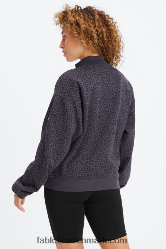 Fabletics Kvinder forever fleece sweatshirt med 1/2 lynlås PNX2T2498 tofarvet leopard/orkidé i tin