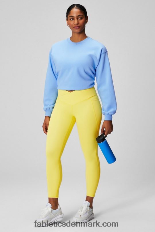 Fabletics Kvinder forever fleece sweatshirt med rund hals PNX2T2454 blåklokke/blå blomst