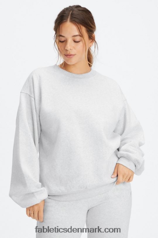 Fabletics Kvinder forever fleece sweatshirt med rund hals PNX2T2473 blød grå lyng