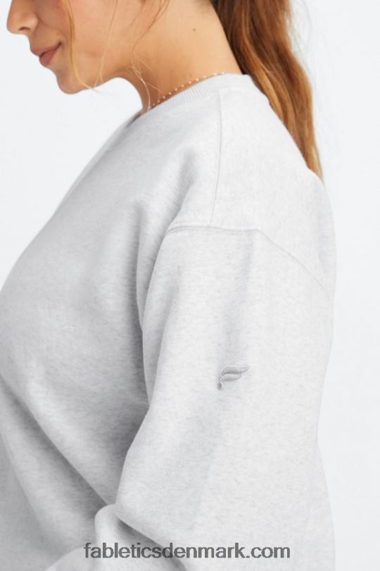 Fabletics Kvinder forever fleece sweatshirt med rund hals PNX2T2473 blød grå lyng
