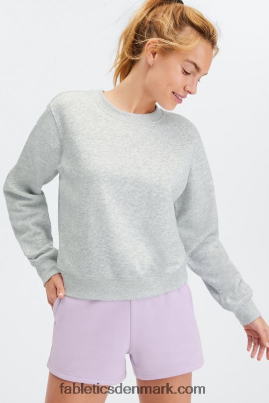 Fabletics Kvinder gå til klassisk crewneck PNX2T2646 lysegrå lyng