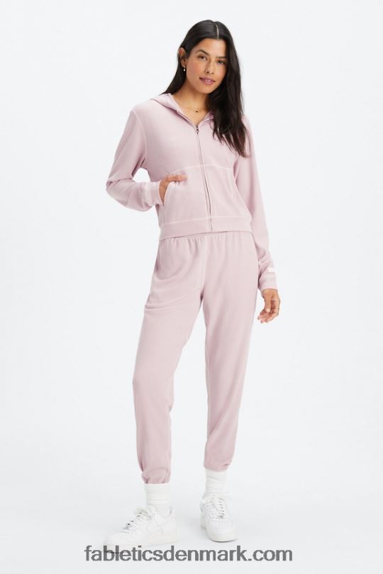 Fabletics Kvinder hættetrøje i vaffel med lynlås PNX2T2494 afdæmpet lilla/kronblad