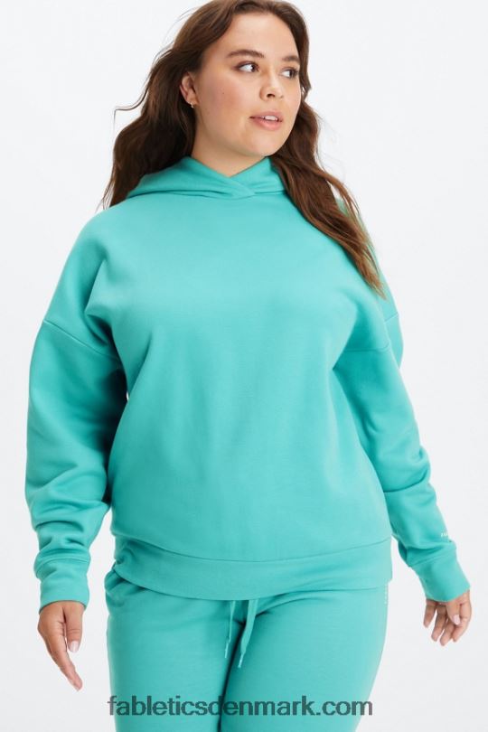 Fabletics Kvinder øko go-to hættetrøje PNX2T2516 mørk cyan/havre