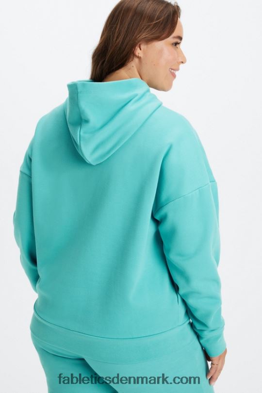 Fabletics Kvinder øko go-to hættetrøje PNX2T2516 mørk cyan/havre