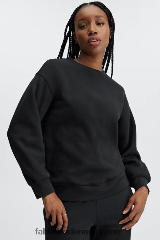Fabletics Kvinder øko go-to sweatshirt med rund hals PNX2T2474 sort