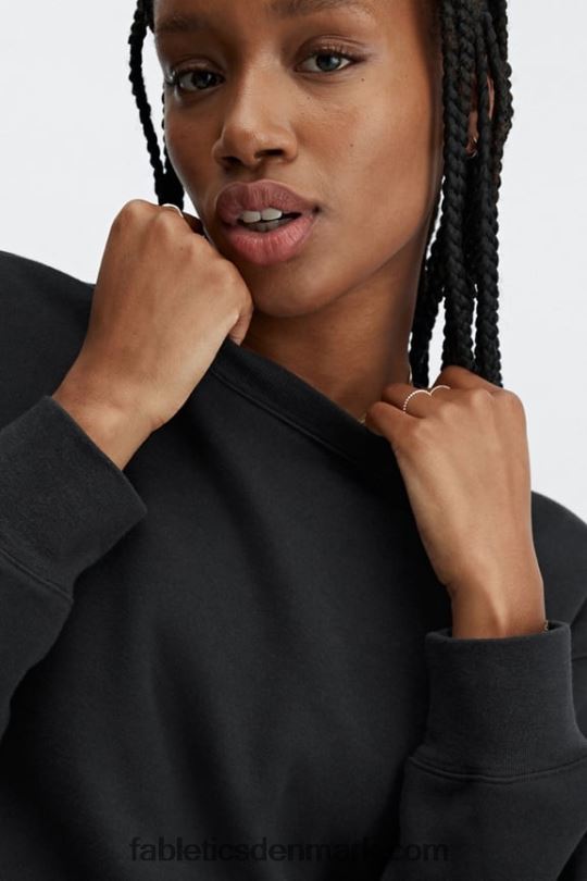 Fabletics Kvinder øko go-to sweatshirt med rund hals PNX2T2474 sort