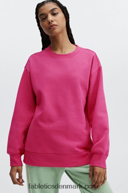 Fabletics Kvinder øko go-to sweatshirt med rund hals PNX2T2475 mørk fuchsia