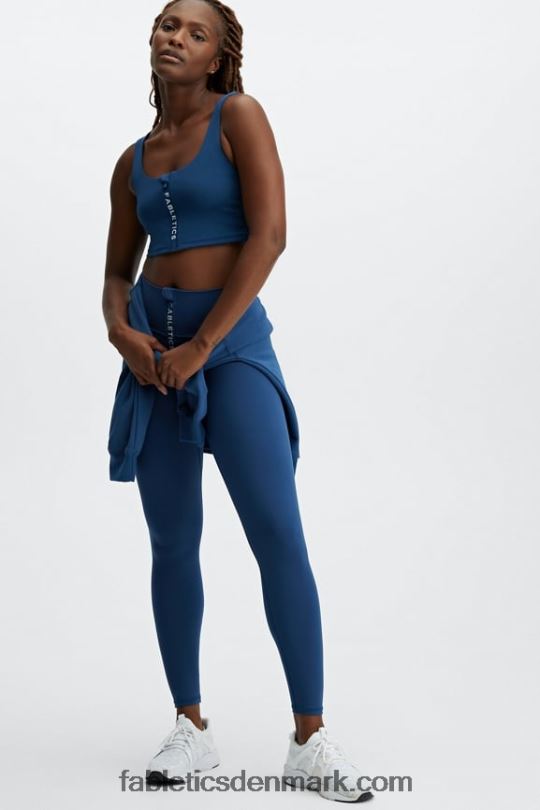 Fabletics Kvinder øko go-to sweatshirt med rund hals PNX2T2479 marineblå pæon/falmet denim