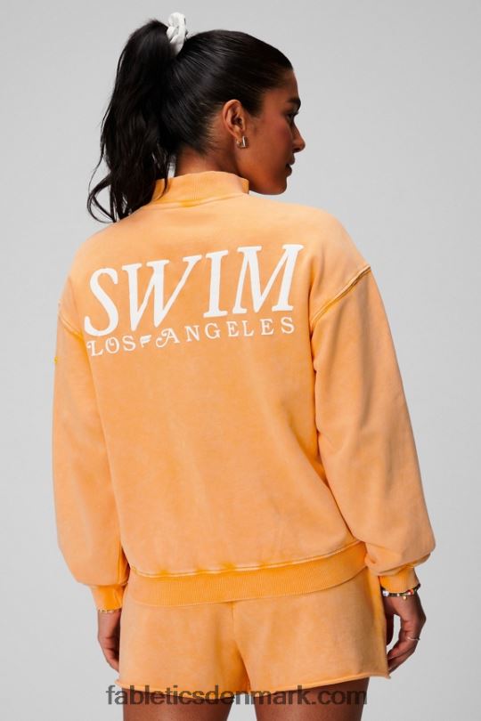 Fabletics Kvinder letvægts frotté sweatshirt med halv lynlås PNX2T2439 eftermiddagssol/grafik