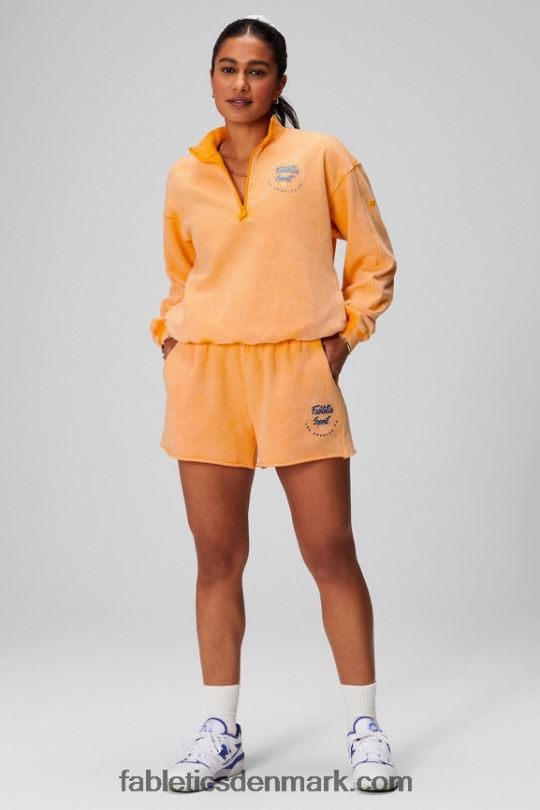 Fabletics Kvinder letvægts frotté sweatshirt med halv lynlås PNX2T2439 eftermiddagssol/grafik