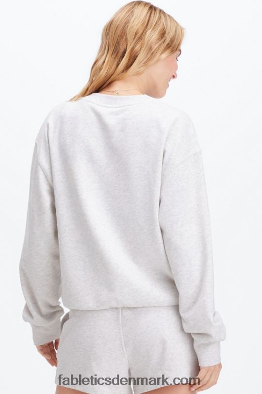 Fabletics Kvinder letvægts go-to cropped crewneck PNX2T2652 blød grå lyng/atletikklub