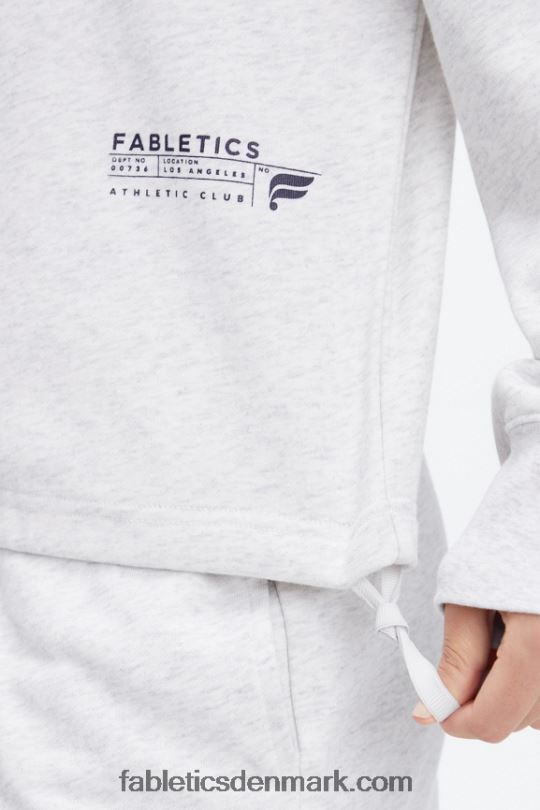 Fabletics Kvinder letvægts go-to cropped crewneck PNX2T2652 blød grå lyng/atletikklub