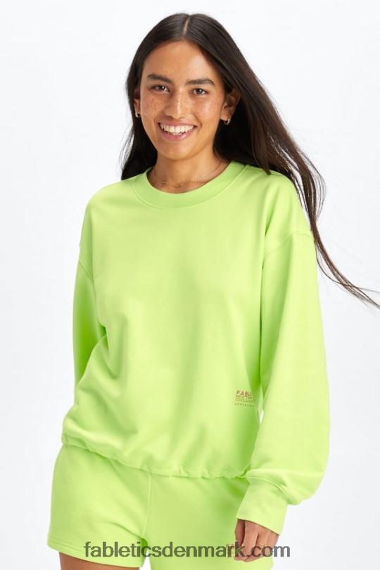 Fabletics Kvinder letvægts go-to cropped crewneck PNX2T2653 spire/atletikklub