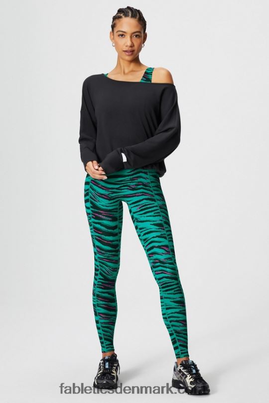 Fabletics Kvinder luksus off shoulder pullover i frotté PNX2T2423 sort