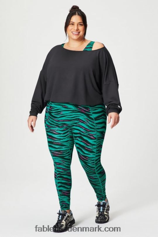 Fabletics Kvinder luksus off shoulder pullover i frotté PNX2T2424 sort