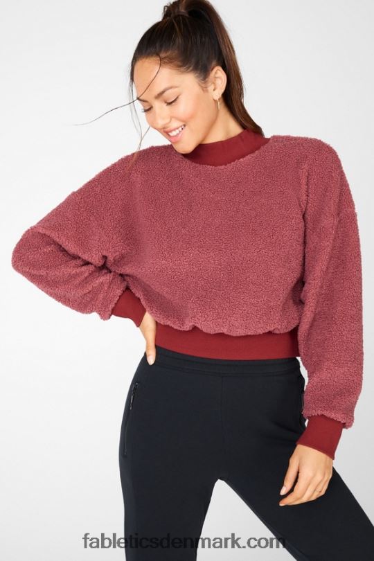 Fabletics Kvinder malia polar fleece pullover PNX2T2552 mørk rouge/mursten