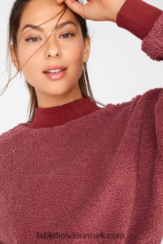 Fabletics Kvinder malia polar fleece pullover PNX2T2552 mørk rouge/mursten