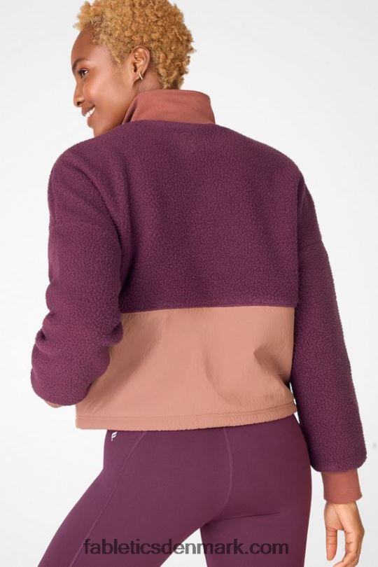 Fabletics Kvinder mallory fleece pullover PNX2T2555 bordeaux/mahogni/driftscape