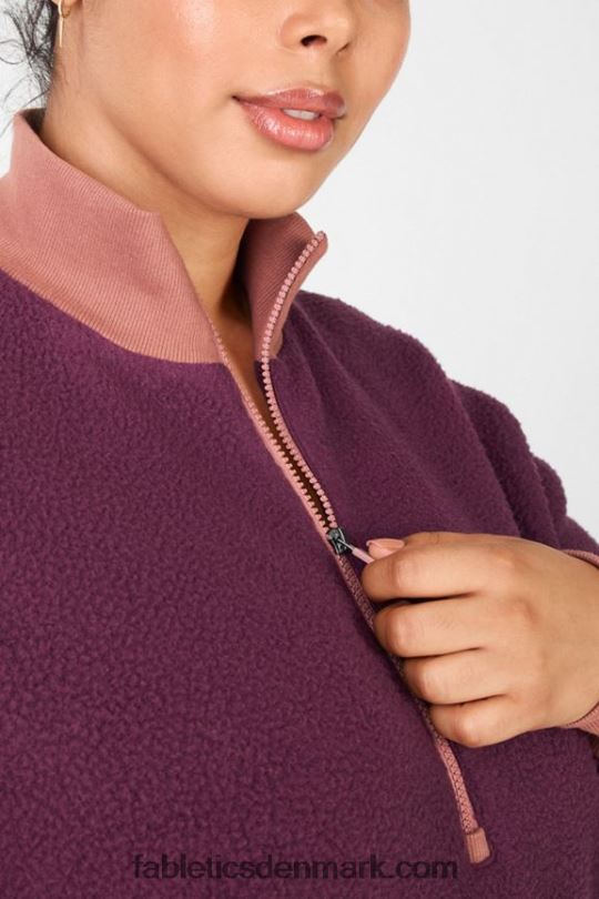Fabletics Kvinder mallory fleece pullover PNX2T2556 bordeaux/mahogni/driftscape