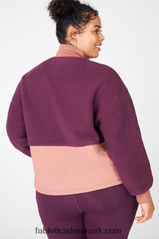 Fabletics Kvinder mallory fleece pullover PNX2T2556 bordeaux/mahogni/driftscape