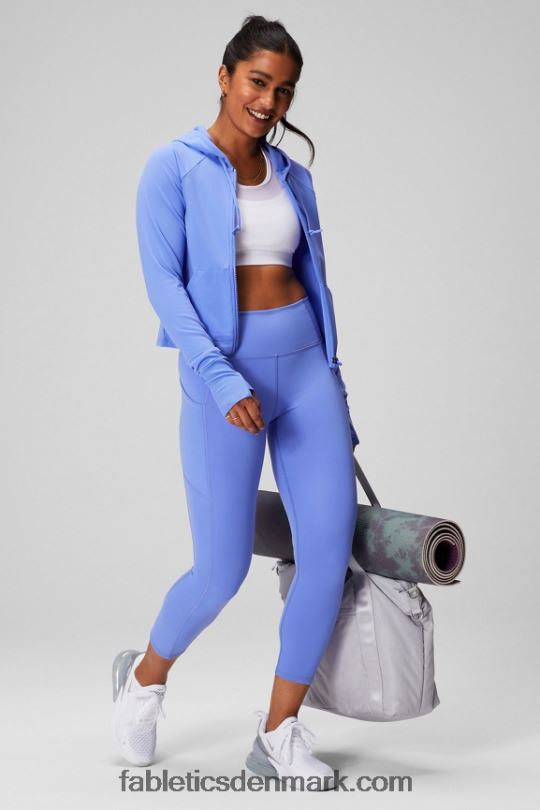 Fabletics Kvinder oasis cropped hættetrøje PNX2T2444 periwinkle punch