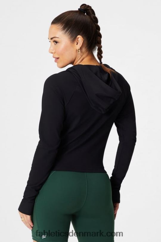 Fabletics Kvinder oasis cropped hættetrøje PNX2T2446 sort