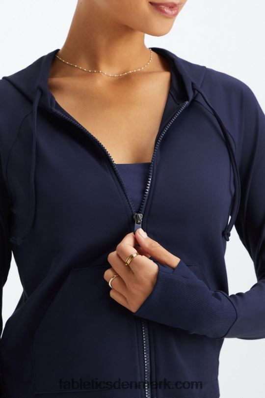 Fabletics Kvinder oasis cropped hættetrøje PNX2T2448 dyb flåde