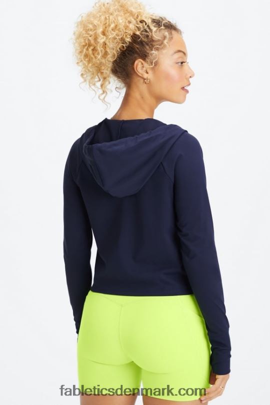 Fabletics Kvinder oasis cropped hættetrøje PNX2T2448 dyb flåde