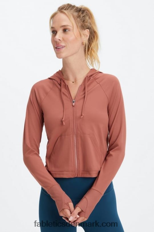 Fabletics Kvinder oasis cropped hættetrøje PNX2T2449 mahogni