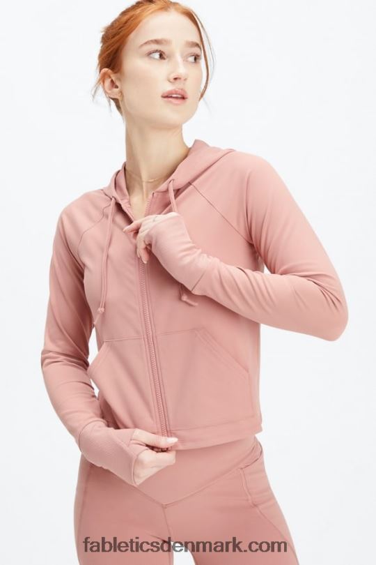 Fabletics Kvinder oasis cropped hættetrøje PNX2T2451 pink canyon