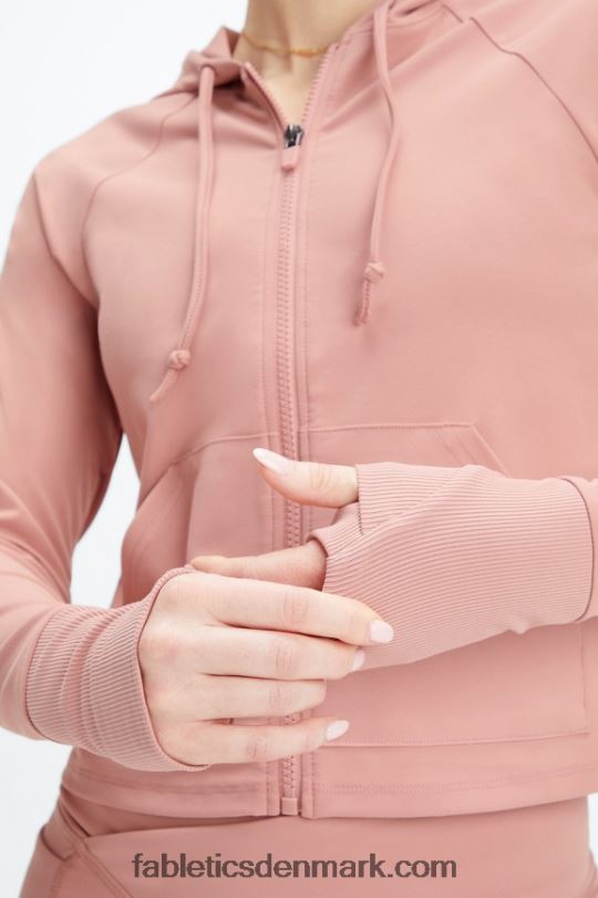 Fabletics Kvinder oasis cropped hættetrøje PNX2T2451 pink canyon