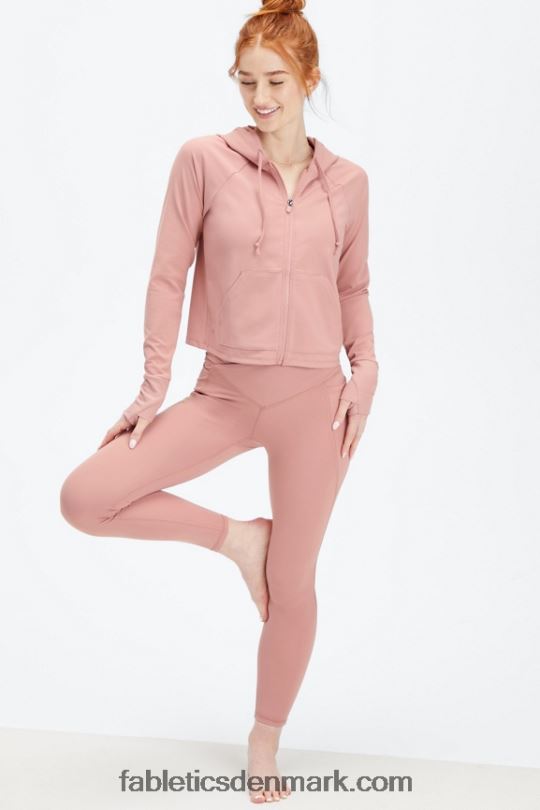 Fabletics Kvinder oasis cropped hættetrøje PNX2T2451 pink canyon