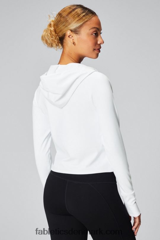 Fabletics Kvinder oasis cropped hættetrøje PNX2T2459 klassisk hvid