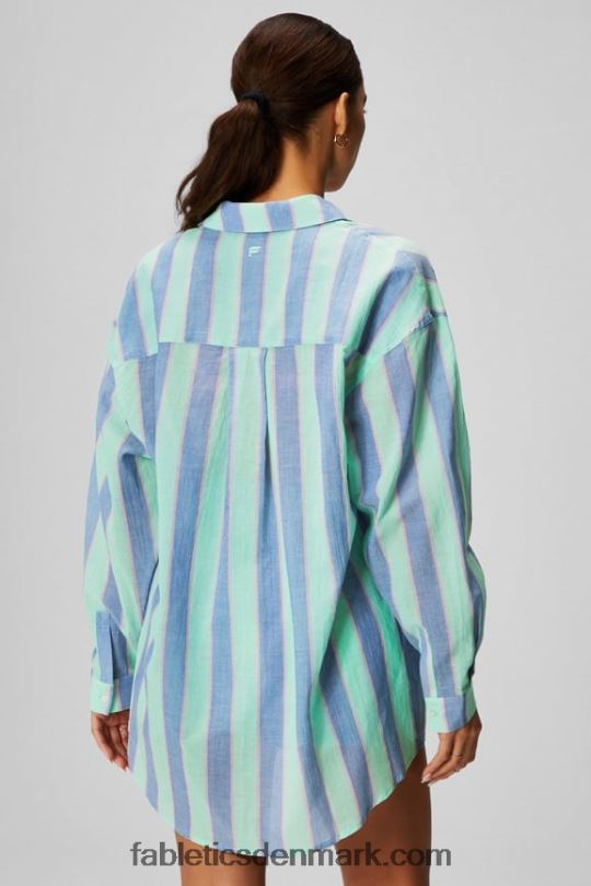 Fabletics Kvinder oversized skjorte i bomuldsvoile PNX2T2585 resort stribe