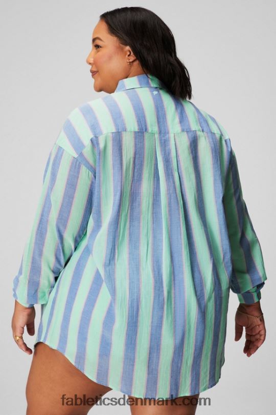 Fabletics Kvinder oversized skjorte i bomuldsvoile PNX2T2586 resort stribe