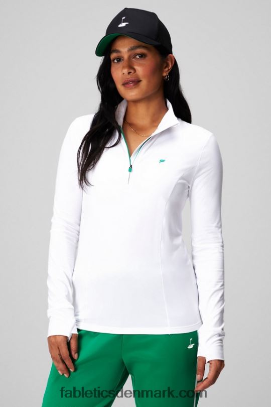 Fabletics Kvinder phoenix halv lynlås midterste lag PNX2T2579 klassisk hvid/grafisk
