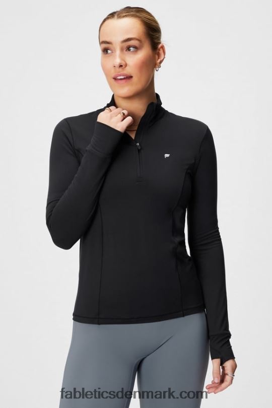 Fabletics Kvinder phoenix halv lynlås midterste lag PNX2T2581 sort
