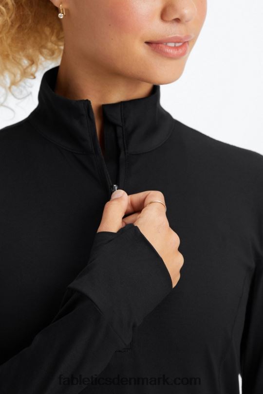Fabletics Kvinder phoenix halv lynlås midterste lag PNX2T2583 sort