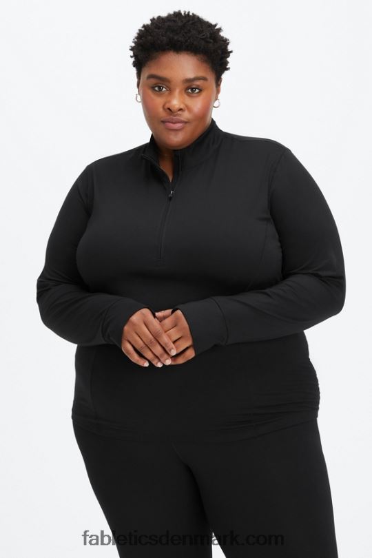 Fabletics Kvinder phoenix halv lynlås midterste lag PNX2T2584 sort